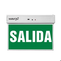 LETRERO LED DE SALIDA 1.4W VERDE 110V DURA 120MIN BAT 1.2V 600mAh RECARG 24H-48H 20X185X230MM